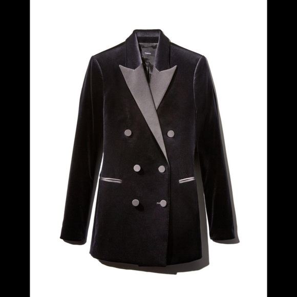 NWOT Theory Velvet Tuxedo Blazer - Picture 7 of 11